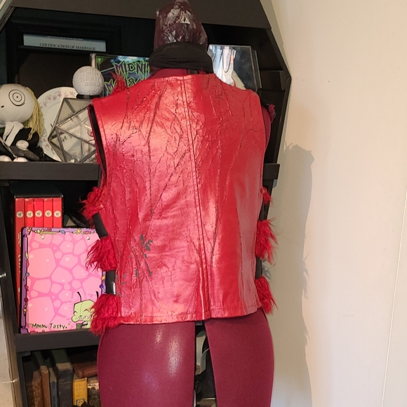 90's Serious LA Cyberpunk Faux Fur Club Vest - Picture 3 of 4